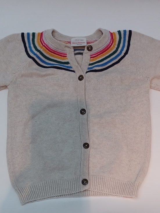 Hanna Andersson Other - Kids Cream Cardigan with Rainbow Yoke